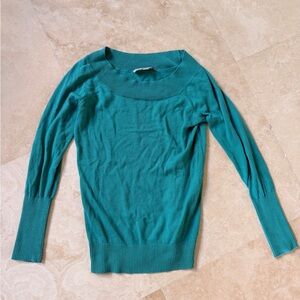 LOFT Teal Scoopneck Lightweight Sweater - XS